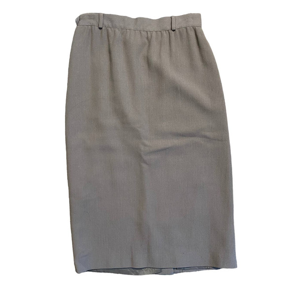 Vintage 80s Escada Womens High Waisted Wool Ribbed Pencil Skirt 10 - Picture 6 of 7